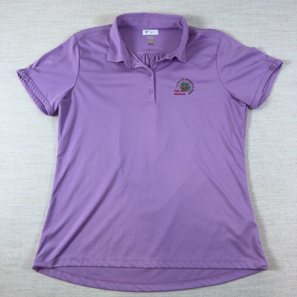 Greg Norman Womens XL Purple Golf Polo US Womens Open Pine Needles ML75 2Below